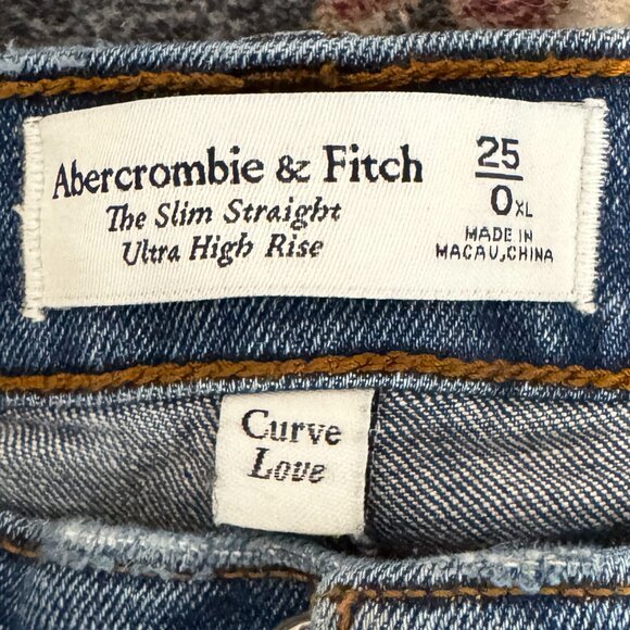 Curve Love Ultra High Rise 90s Slim Straight Jean 25 X-Long Ripped Knee - Picture 3 of 5